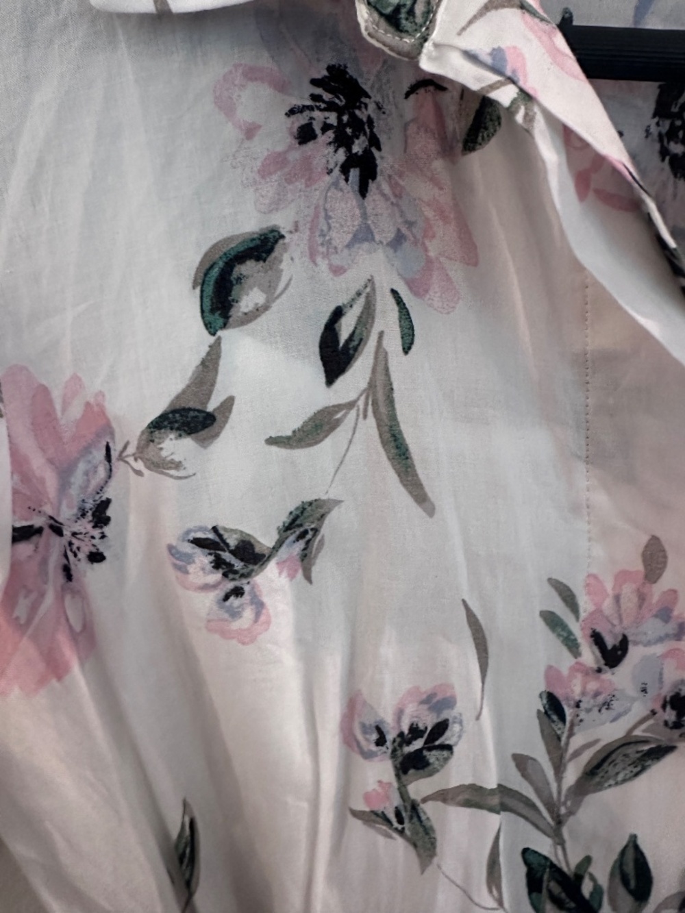 Calvin Klein 4 Floral Cotton Maxi Shirt Dress Belted Cottagecore Romantic Pink S - Picture 8 of 11
